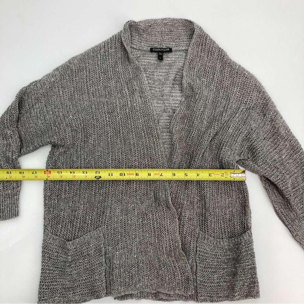 Eileen Fischer silk and Linen Blend Knit Cardigan - Size Small - Picture 9 of 10